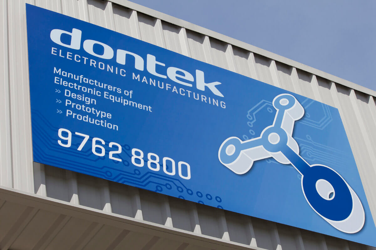 Dontek Factory Signage as part of the Identity Development