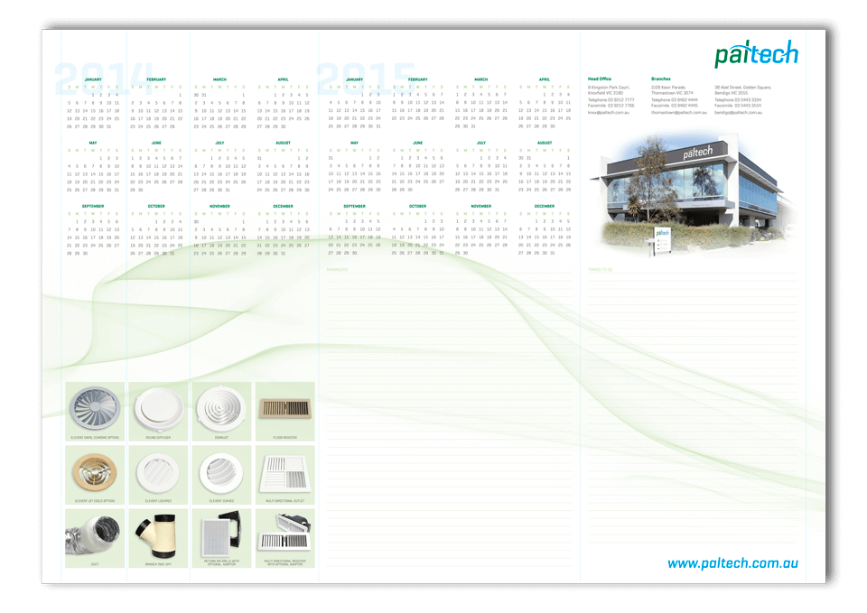 Paltech Desk Calendar Design