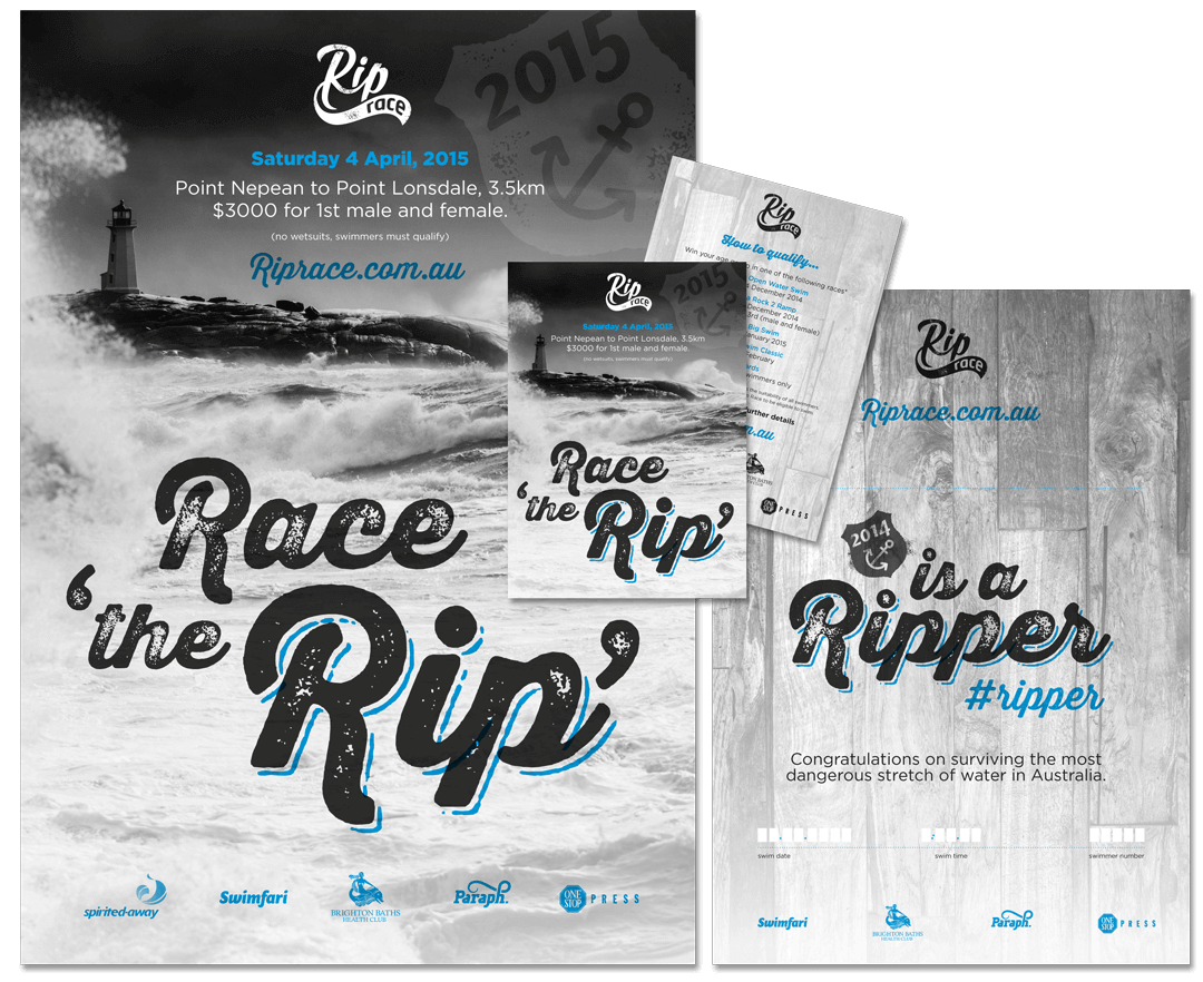 Rip Race Event Identity Collateral