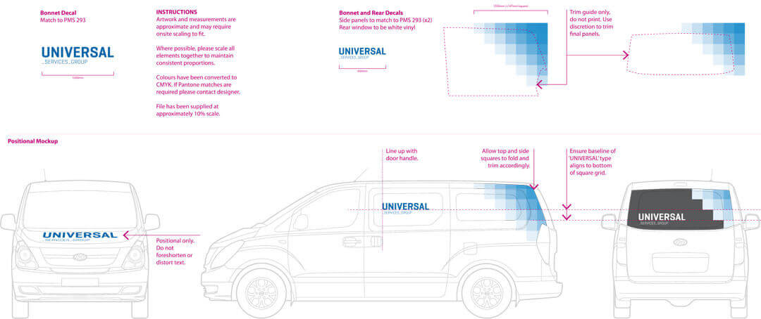 Universal Services Group Branding for Vehicle Livery