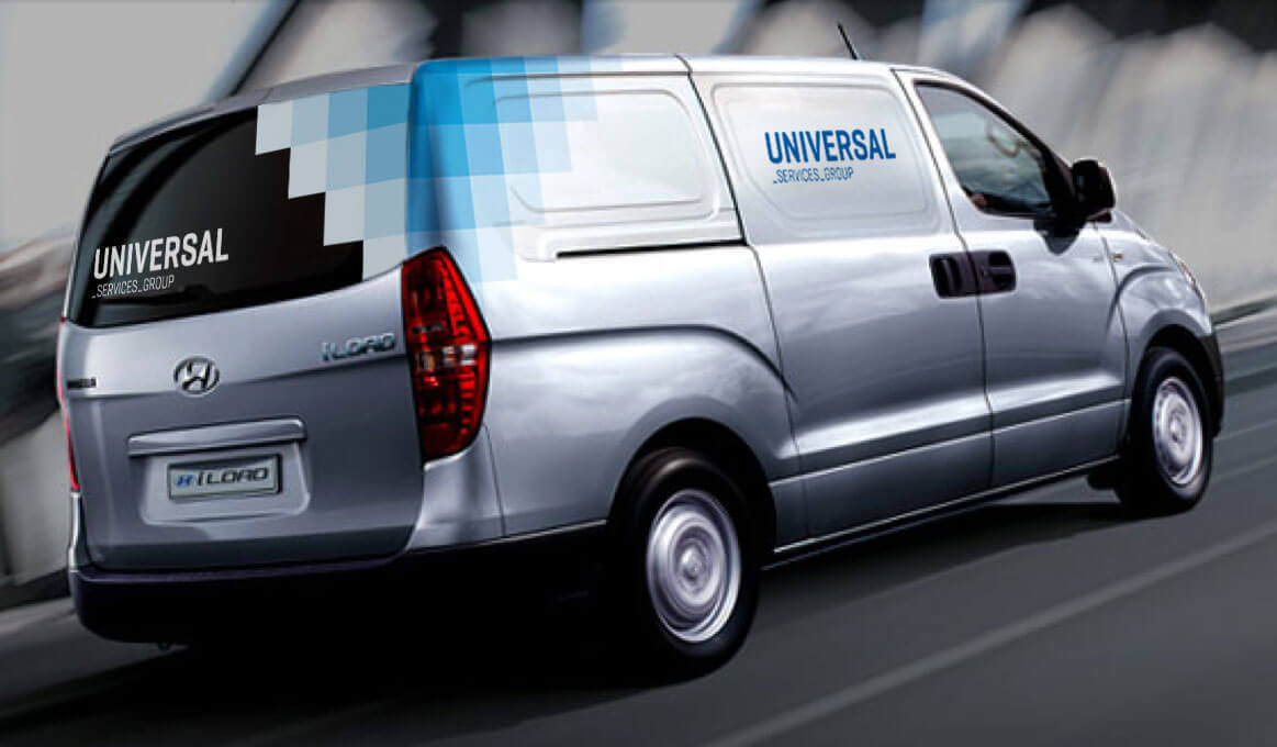 Vehicle Livery for Universal Services Group Branding